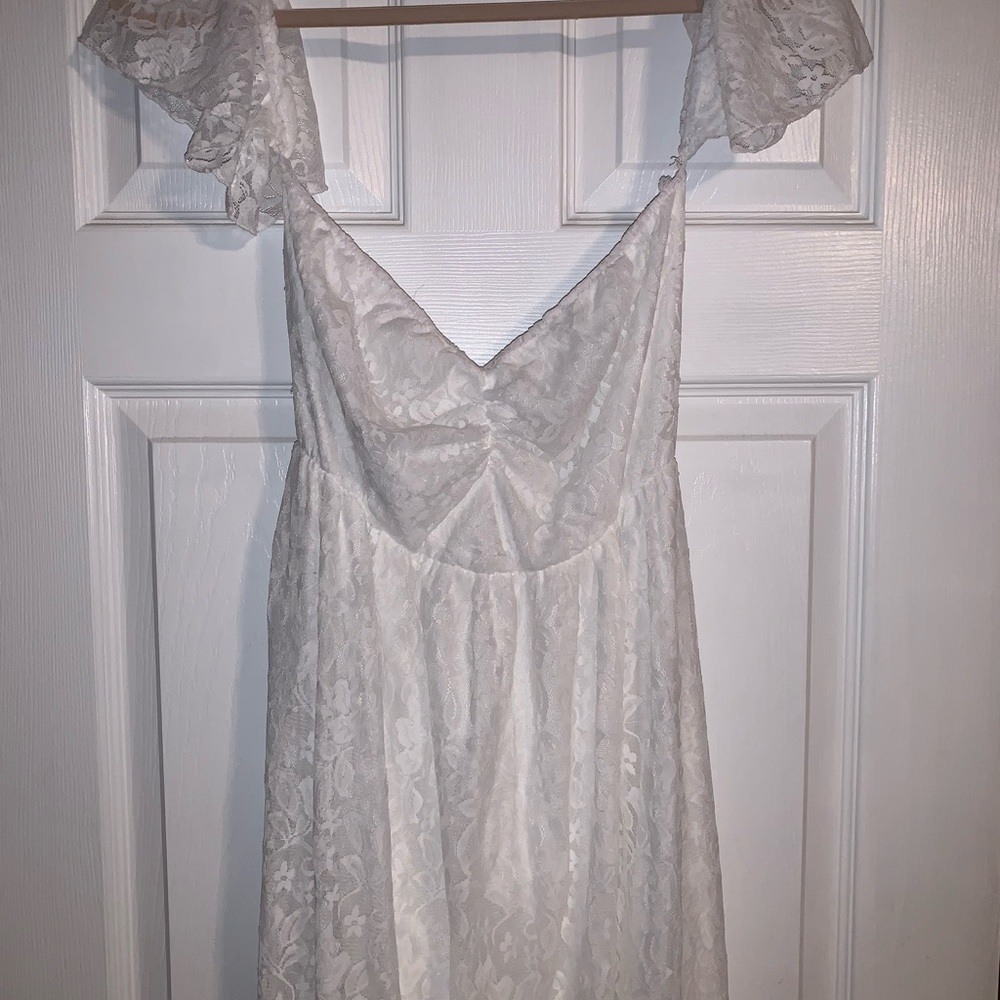 Maternity lace dress.